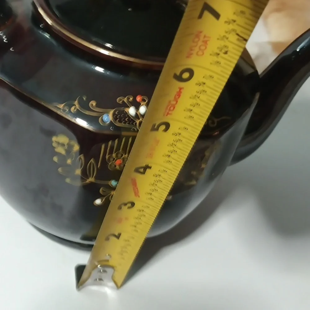 Japan 1940’s Vintage Moriage Brown Teapot LARGE